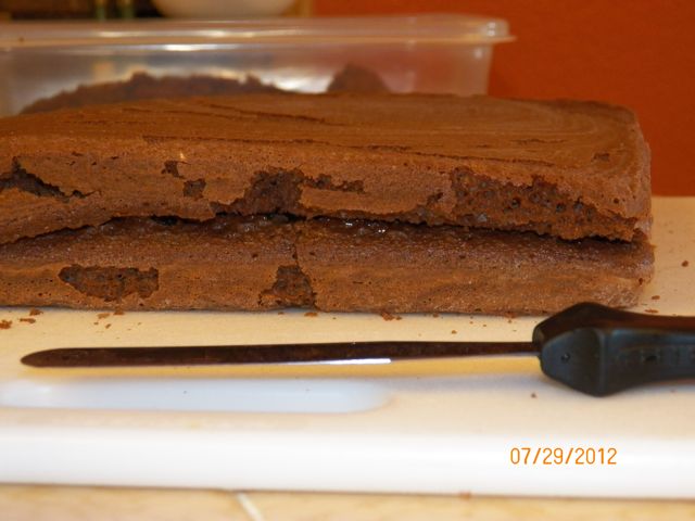 Filling a cake